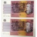 AUSTRALIA 1990 . FIVE 5 DOLLAR BANKNOTE . ERROR . MISSING COLOUR SIMULATION . CONSECUTIVE PAIR AUSTRALIA 1990 . FIVE 5 DOLLAR BANKNOTE . ERROR . MISSING COLOUR SIMULATION . CONSECUTIVE PAIR